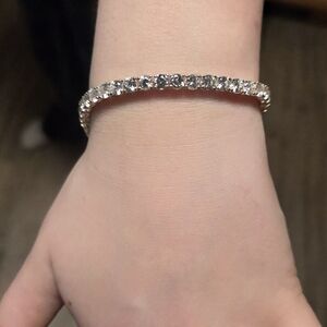 Classic Gold Tennis Bracelet with Clear Stones